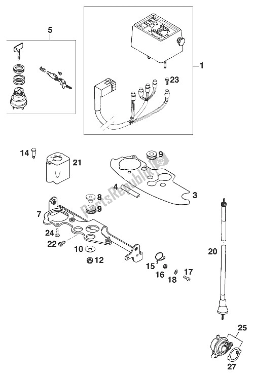 Todas las partes para Velocímetro 125 Lc2 '97 de KTM 125 LC2 100 Orange Europe 110372 1997