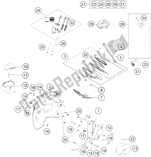 Toutes les pièces pour le Instruments / Système De Verrouillage du KTM 1050 Adventure ABS Australia 2016