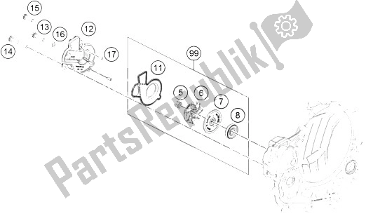 Toutes les pièces pour le Pompe à Eau du KTM 450 XC F USA 2016