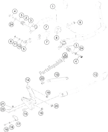 Toutes les pièces pour le Béquille Latérale / Centrale du KTM 1190 Adventure ABS Grey Japan 2016