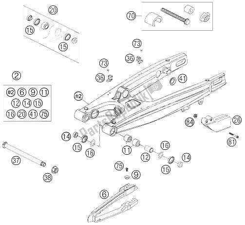 All parts for the Schwingarm 450/525 Smr of the KTM 450 SMR Europe 2005