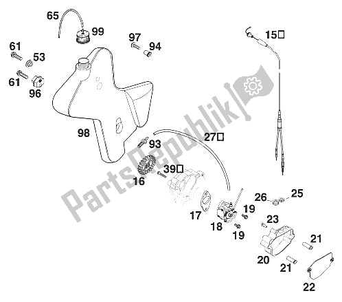 Toutes les pièces pour le Système De Lubrification 200 Egs Sgp '200 du KTM 125 SXS Europe 2000