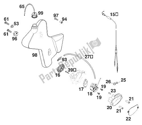 Tutte le parti per il Sistema Di Lubrificazione 200 Egs Sgp '200 del KTM 200 EXC GS 8 KW Europe 2000