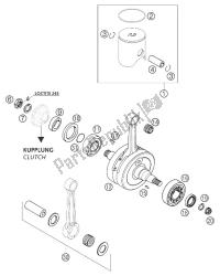 albero motore, pistone 250 sx