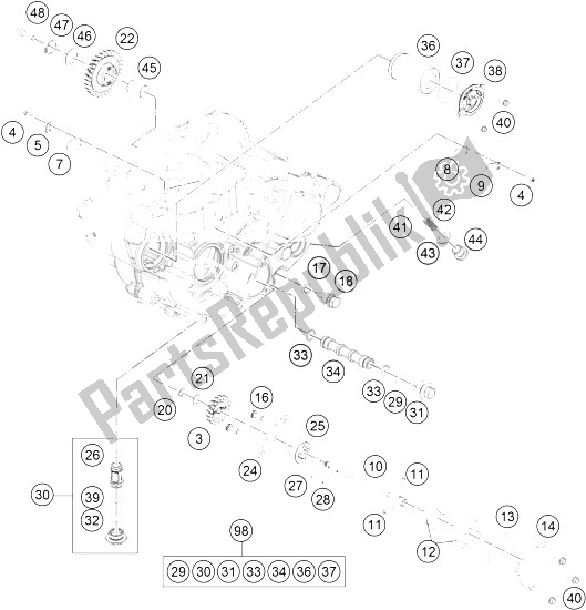 Todas las partes para Sistema De Lubricación de KTM 450 SX F USA 2015