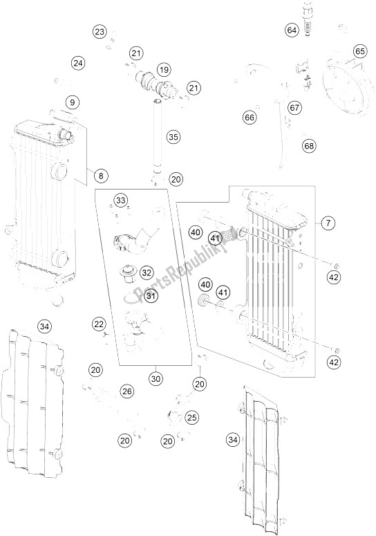 Toutes les pièces pour le Système De Refroidissement du KTM 500 EXC Australia 2015