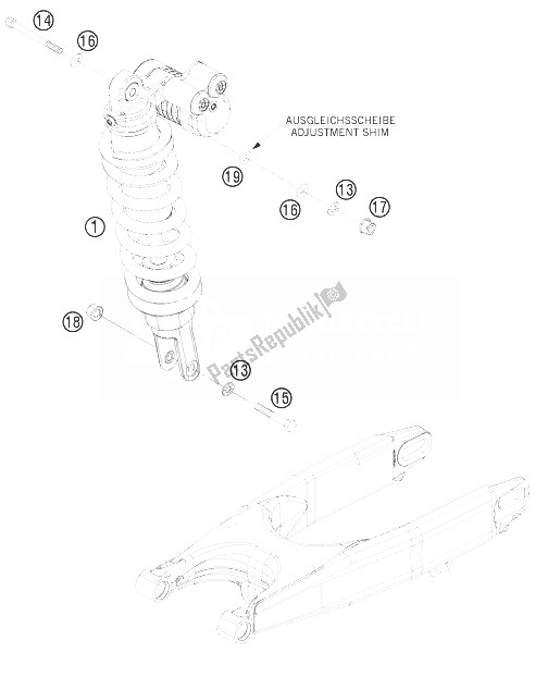 Tutte le parti per il Monoammortizzatore del KTM 690 Rally Factory Replica Europe 2007