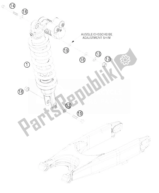 Tutte le parti per il Monoammortizzatore del KTM 690 Rally Factory Replica Europe 2007