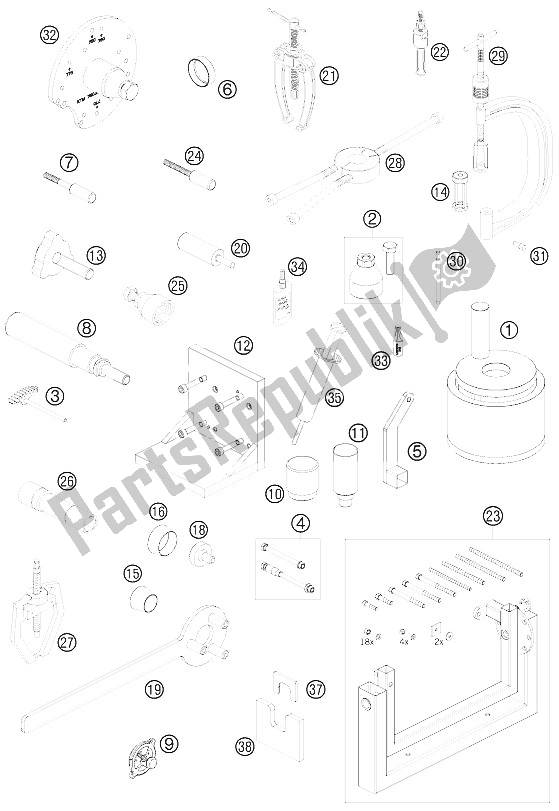 All parts for the Special Tools of the KTM 690 Enduro 08 USA 2008