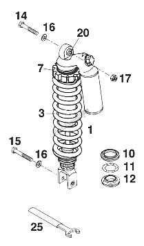 Toutes les pièces pour le Suspension Arrière Wp Duke '96 du KTM 620 Duke 37 KW Europe 970061 1996