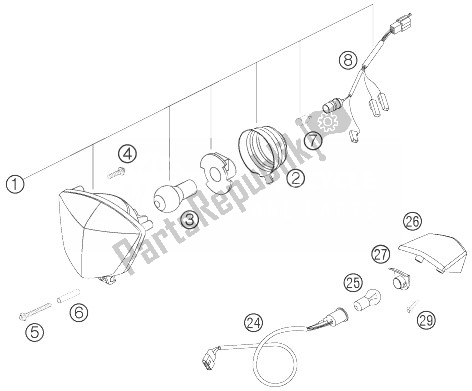 All parts for the Lighting System of the KTM 250 EXC F SIX Days Europe 2007