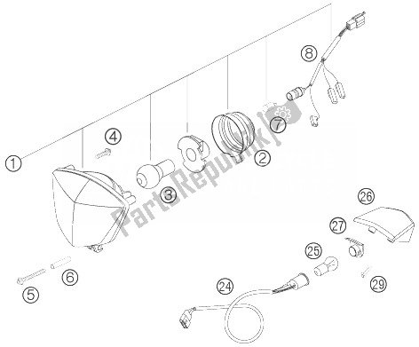 Tutte le parti per il Sistema Di Illuminazione del KTM 250 EXC SIX Days Europe 2007