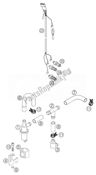 Todas las partes para Epc 640 Lc4 de KTM 640 Duke II Black United Kingdom 2004