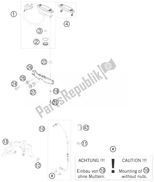 Todas las partes para Instrumentos / Sistema De Bloqueo de KTM 250 XC W USA 2010