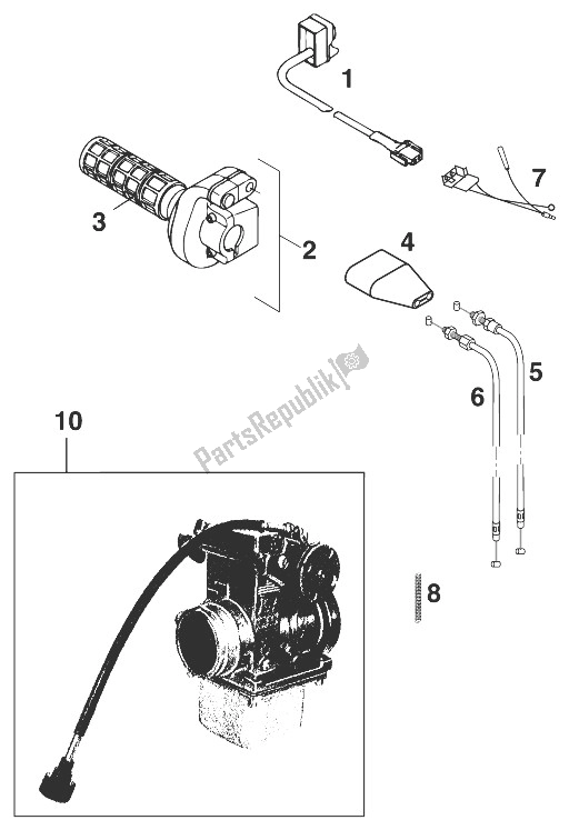 All parts for the New Parts 400/620 Txc '98 of the KTM 400 SUP Comp 18 KW Australia 1998