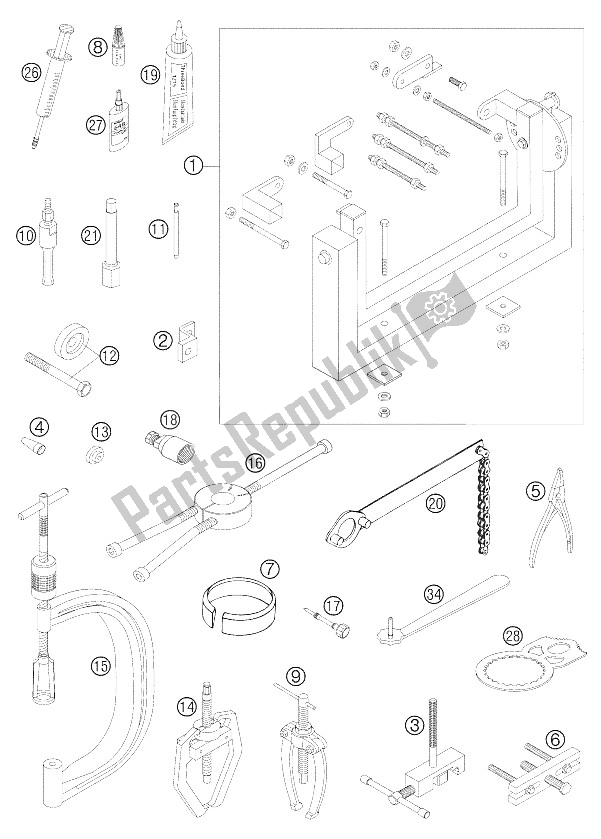 All parts for the Special Tools 250-525 Racing of the KTM 250 EXC Racing Europe 2005