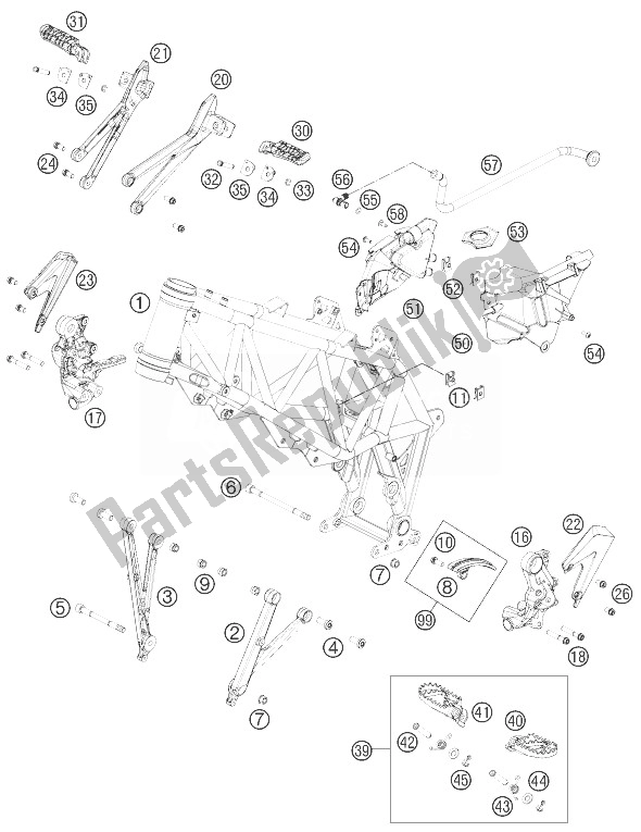 Tutte le parti per il Telaio del KTM 690 SMC R Europe 2013