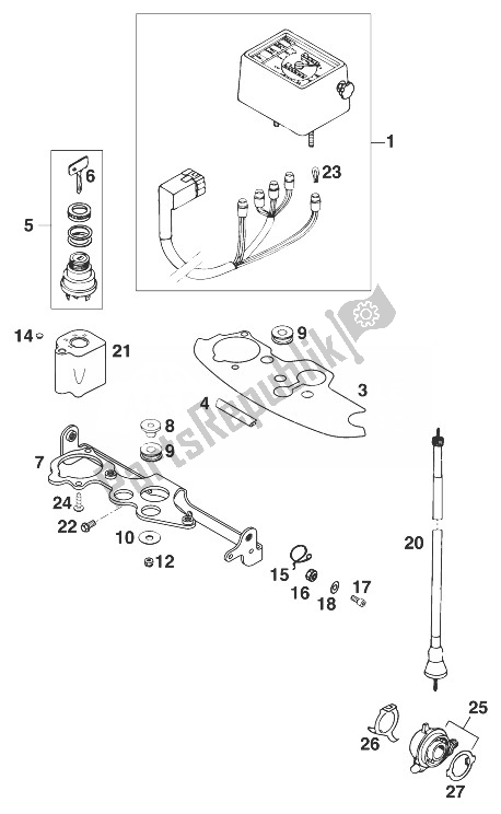 Alle onderdelen voor de Snelheidsmeter Rxc-e '98 van de KTM 400 RXC E USA 1998