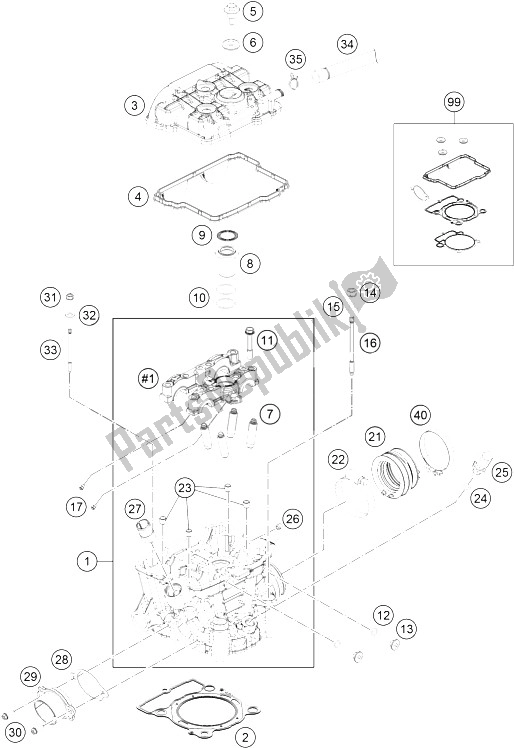 Toutes les pièces pour le Culasse du KTM 250 XCF W USA 2016