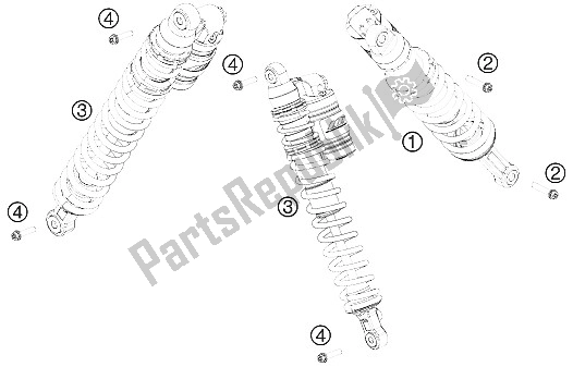 All parts for the Monoshock of the KTM 450 XC ATV Europe 2009