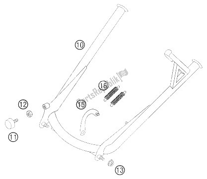 All parts for the Center Stand of the KTM 640 LC4 Adventure USA 2006