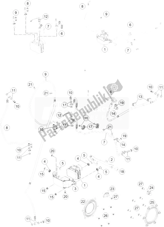 All parts for the Antilock Braking System Abs of the KTM 690 Enduro R ABS USA 2014