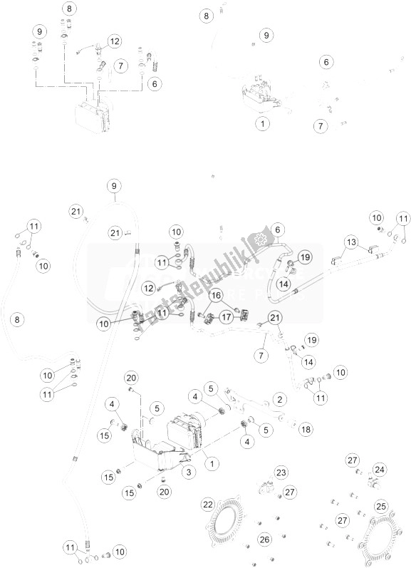 All parts for the Antilock Braking System Abs of the KTM 690 SMC R ABS Australia 2014