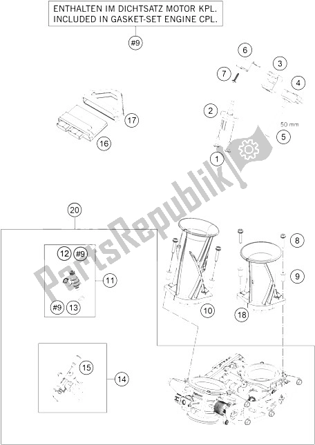 Toutes les pièces pour le Corps De Papillon du KTM 1050 Adventure ABS Europe 2015