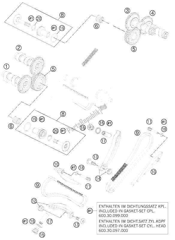 Toutes les pièces pour le Commande De Synchronisation du KTM 990 Adventure Blue ABS 12 France 2012