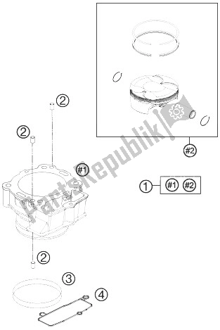 Todas las partes para Cilindro de KTM 450 Rally Factory Replica Europe 2014