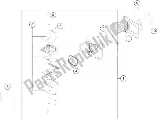 All parts for the Reed Valve Case of the KTM Freeride 250 R Australia 2014