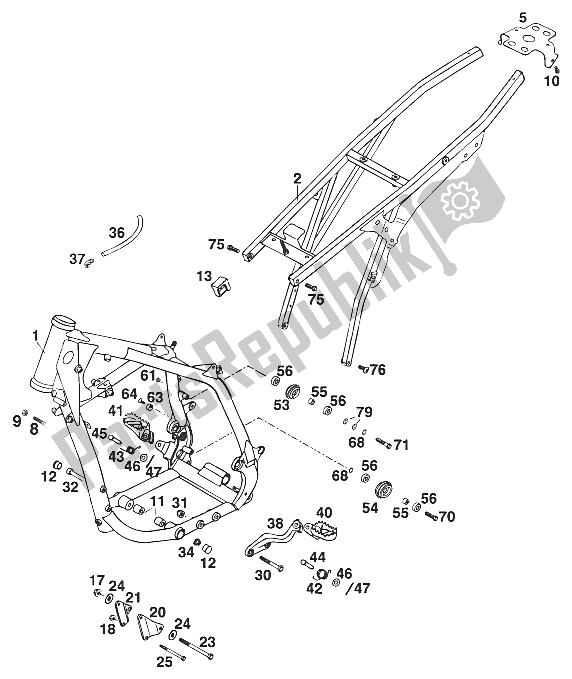 All parts for the Frame 400 Sxc Usa of the KTM 400 SXC USA 2000