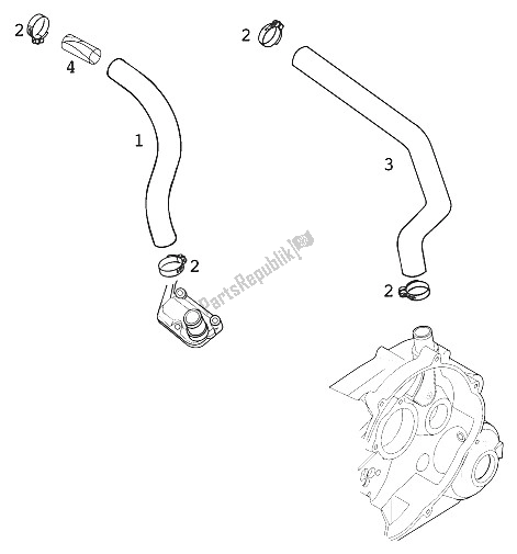 Todas as partes de Respiração Do Motor Lc4 do KTM 640 Duke II USA 2000