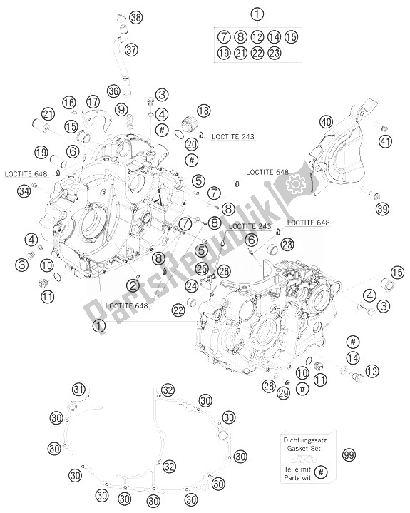 Todas las partes para Caja Del Motor de KTM 690 Enduro Europe 2010