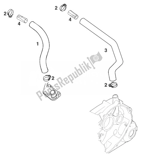 Tutte le parti per il Ventilazione Basamento 400 Lc4-e Mili del KTM 400 LC 4 98 Europe 932686 1998