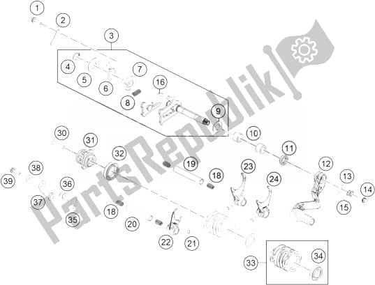 Tutte le parti per il Meccanismo Di Spostamento del KTM 65 SXS USA 2014