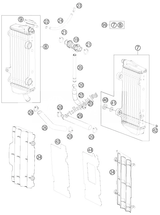 Todas las partes para Sistema De Refrigeración de KTM 150 XC USA 2013