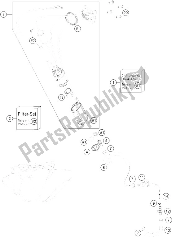 All parts for the Fuel Pump of the KTM 350 SX F Europe 2016