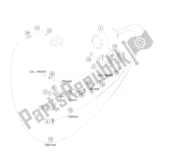 All parts for the Evaporative Canister of the KTM 1190 Adventure R ABS China 2014
