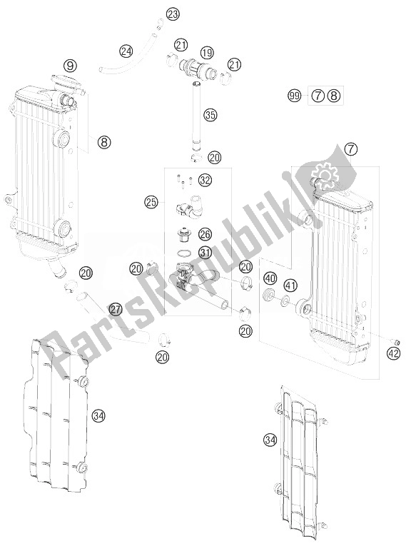 Alle onderdelen voor de Koelsysteem van de KTM 250 XC W USA 2010