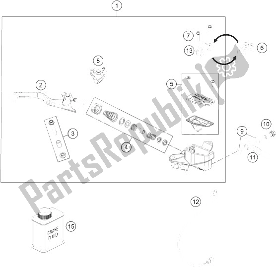 Todas las partes para Cilindro De Freno De Mano de KTM Freeride 350 Australia 2016