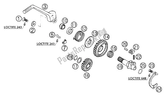 Todas las partes para Kick Starter 250/300/380 2002 de KTM 250 EXC Europe 2002