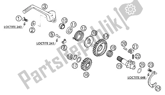 Tutte le parti per il Motorino Di Avviamento 250/300/380 2002 del KTM 250 EXC Europe 2002