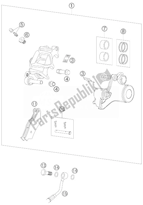 Todas las partes para Pinza De Freno Trasera de KTM 990 Adventure Black ABS 07 Australia United Kingdom 2007