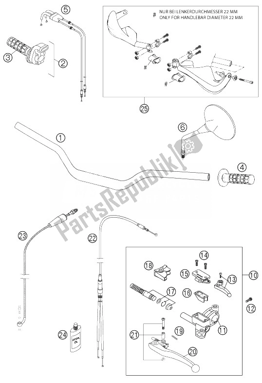 Toutes les pièces pour le Guidon, Instruments Lc8 du KTM 950 Adventure S Orange Europe 2003