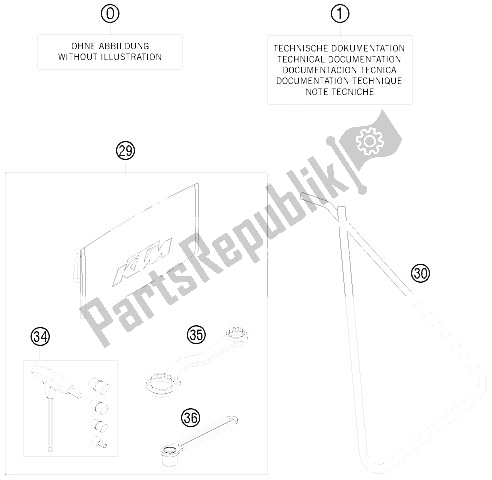 All parts for the Accessories Kit of the KTM 50 SX Mini Europe 2011