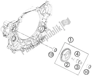 All parts for the Balancer Shaft of the KTM 450 EXC Australia 2015