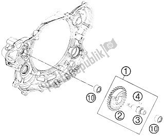 All parts for the Balancer Shaft of the KTM 450 EXC Europe 2016