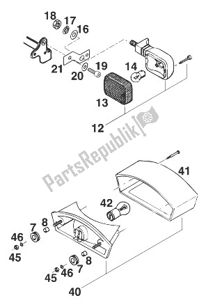 Tutte le parti per il Lampeggiatore, Luce Posteriore 125lc2 '96 del KTM 125 LC2 80 Europe 1998