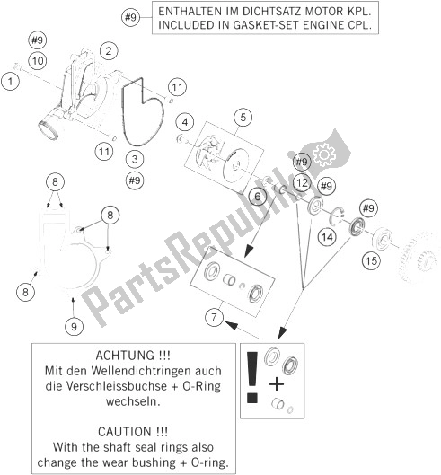 Todas las partes para Bomba De Agua de KTM 1190 RC8 R White Europe 2014